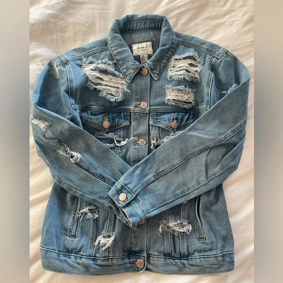 Women’s Ripped Jean Jacket - Picture 2 of 3